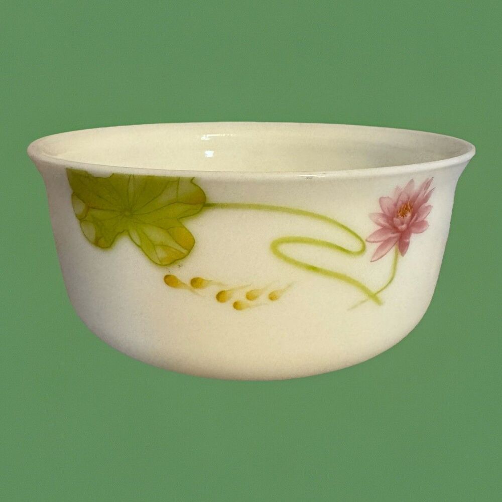 Uniware Opal Glass Bowl Lotus Flower design Deep Bowl 7”x 3.5”